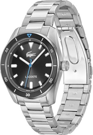 Годинник Lacoste Boston чоловічий, кварцовий, з браслетом з нержавіючої сталі або шкіри, чорний