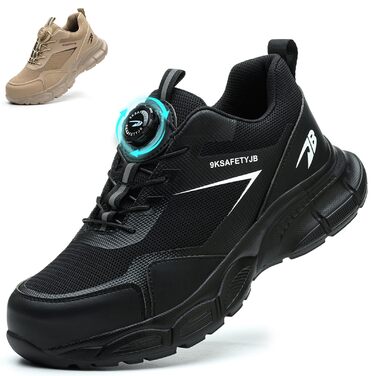 Черевики робочі чоловічі/жіночі S3 Explorer 3.0, легкі, дихаючі, зі сталевим підноском, швидкозастібання, чорні (40 EU)