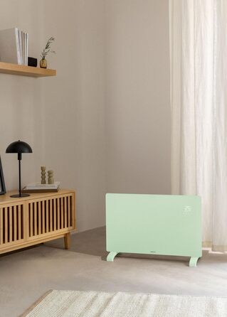 Електричний конвектор CREATE/WARM Crystal 2000W з Wi-Fi, LED-сенсорне управління, 2 режими (2000W), пастельно-зелений