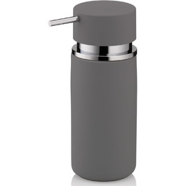 Дозатор мила Kela 300 мл PER, сірий керамічний, антиковзне покриття, помпова пляшка, дозатор миючого засобу, матовий світло-сірий