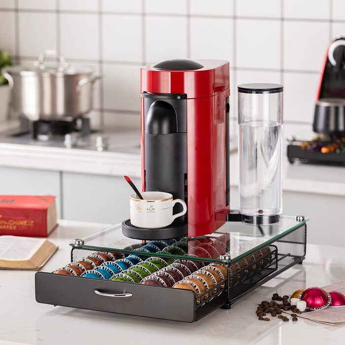 Підставка для кавових капсул Nespresso Vertuo (50 капсул) зі скляною кришкою