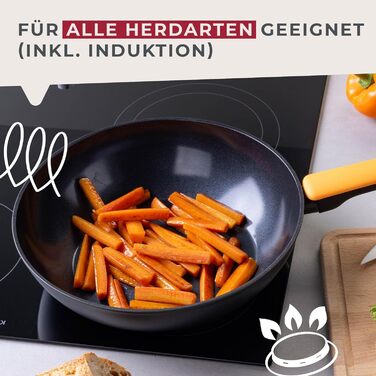 Вок Fackelmann Soft 28 см з керамічним покриттям Greblon CK2, алюмінієвий, з м'якою ручкою