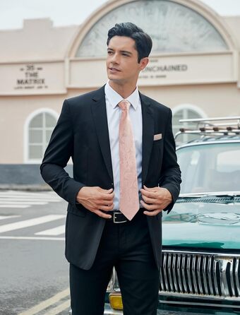 HISDERN Комплект краваток для чоловіків (3 шт.) Класичні краватки та нагрудні хустинки з шовку для весілля, свята. Розмір універсальний