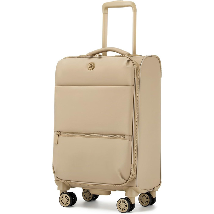 Чемодан Miss Lulu ручної об'єм, 59.5 x 36.5 x 25 см, зелений, з відділенням для мокрого/сухого, на 4 колесах, для коротких поїздок та ділових подорожей