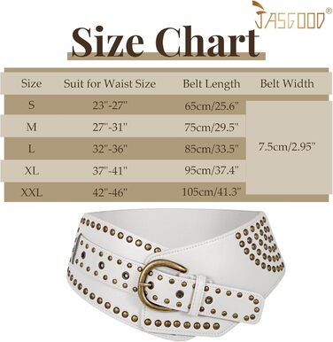 Жіночий вінтажний широкий еластичний ремінь JASGOOD з пряжками, 95/85 см, для талії 93-104/80-92 см