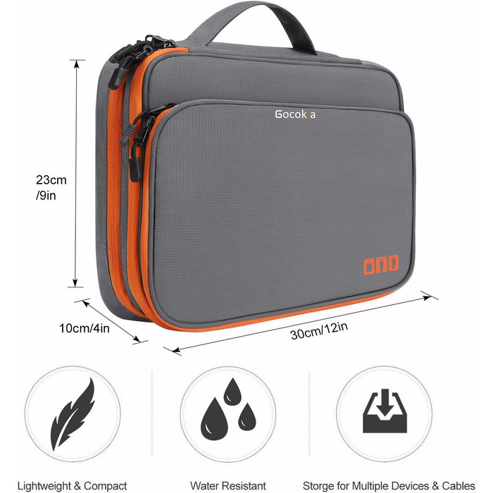 Gocokia Double-Layer Travel Bag for Electronic Accessories with Large Capacity