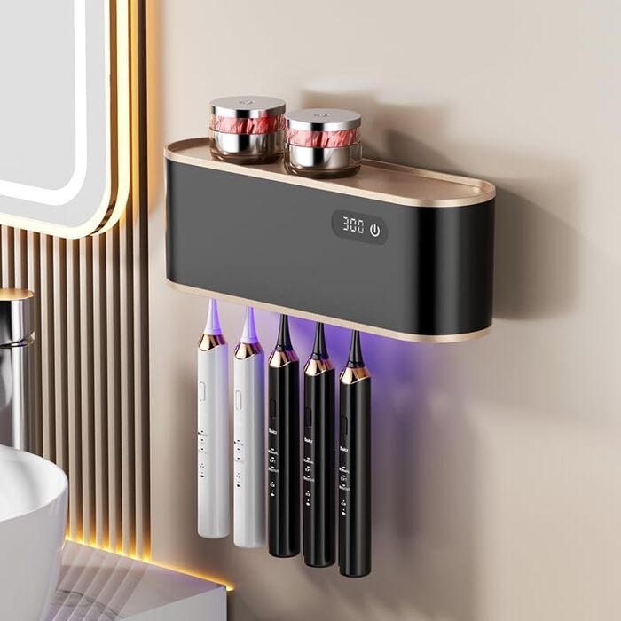 Електричний стерилізатор зубних щіток UV, USB-організатор для 5 щіток, чорний