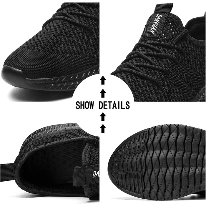 Жіночі кросівки для ходьби, бігу та трекінгу EGMPDA - зручні та легкі, чорного кольору