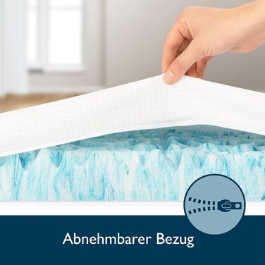 Beautissu 7 Zone Mattress Topper 90x200 cm – Topper 90x200 cm for Box Spring Bed, Mattresses, 30 cm Height – Non-Slip, Breathable Mattress Protector, 7 cm Visco Foam Mattress Pad – BeauNuit MT Lux