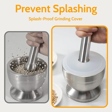 Ступка з товкачиком Sopito 250 мл, нержавіюча сталь, для спецій та ліків