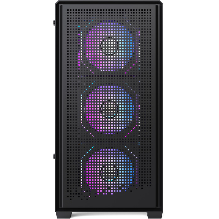Великий комп'ютерний корпус ATX з USB 3.0, загартованим склом, сіткою (Mesh) та 3-ма RGB-вентиляторами