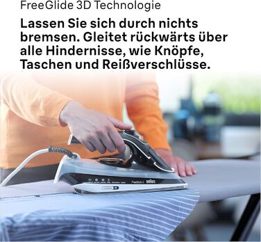 Відпарювач для одягу Braun FreeStyle 5 SI 5037 VI - потужний відпарювач з керамічною підошвою Freeglide 3D, вертикальним відпарюванням, 2700 Вт, 200 г/хв, резервуар 330 мл, чорний