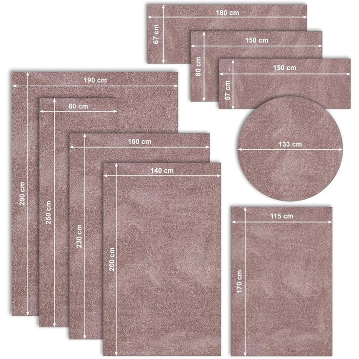 Килим для вітальні та спальні Carpet Studio Maine, 140x200 см, короткий ворс, рожевий