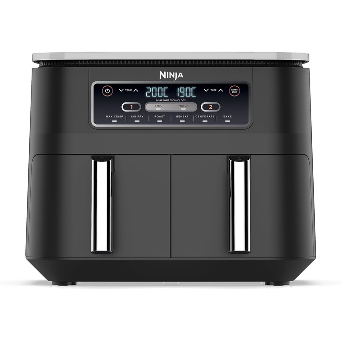 Фритюрниця повітряна Ninja Foodi Dual Zone, 7.6 л, 2 зони, 6-в-1, чорна AF300EU