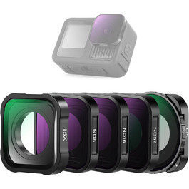 Набір фільтрів ND NEEWER (4 шт.) + лінза збільшення 15x для GoPro Hero 13/12/11/10/9: ND8, ND16, ND32, CPL