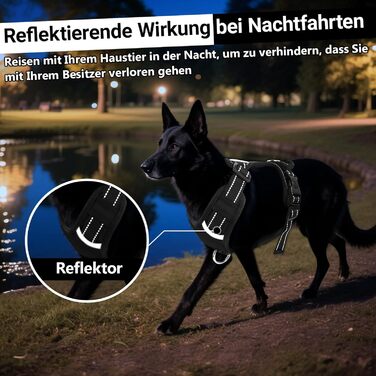 Нашийник для собак великих порід з ручкою, без обмеження грудної клітки, дихаючий, безпечний, світловідбиваючий, без Pull, для тренувань та активного відпочинку, Sti 2 Bau (L, чорний)