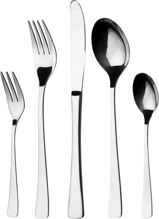 GRÄWE Stainless Steel Cutlery Set for 6 People, Place Setting Cutlery Set 30-Piece, Nickel-Free, Rust-Proof, Hand-Polished, Dishwasher-Safe - Würzburg Series