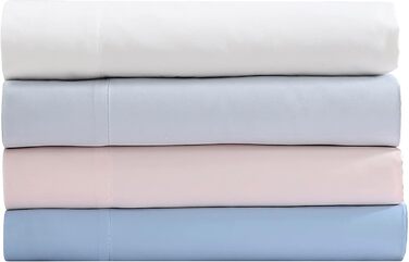 Laura Ashley - Bedding Set for King-Size Beds, Luxurious Satin Cotton, 800 Thread Count, Soft and Smooth Home Decor (Solid, White, King Size Bed)