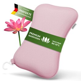 Подушка для ванни MEDIUM-WEICH, рожева: м'яка та ергономічна подушка для ванни з присосками, аксесуар для ванної кімнати