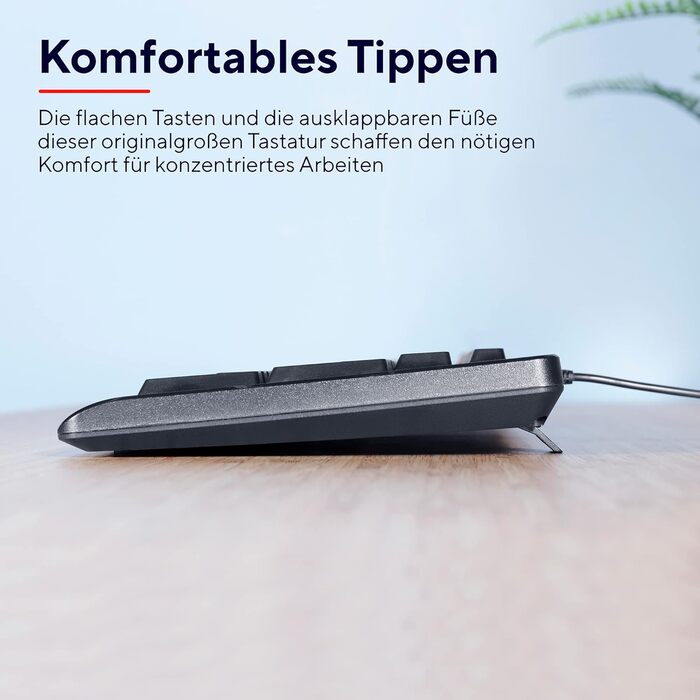 Набір клавіатури та миші Trust Ymo II з QWERTZ-розкладкою, плоскі клавіші, захист від бризок, бездротова миша, USB-приймач, для ПК, комп'ютера, ноутбука, Mac (провідний)