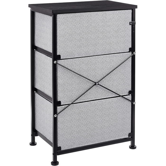 Amazon Basics - Closet Storage Organizer with 3 Fabric Drawers, Black
