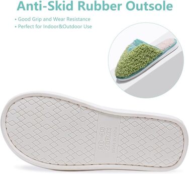 Тапочки зимові жіночі та чоловічі, плюшеві, теплі, м'які, зручні, з пам'яттю форми, антиковзаючі, зелені (37.5/38.5 EU)