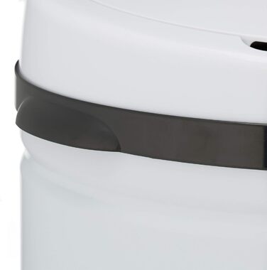 Відро для сміття Relaxdays Sensor 50л, нержавіюча сталь, біле, з автоматичним електричним кришкою, 80x30 см