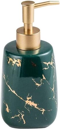 Керамічний дозатор для мила FülleMore, 350 мл, наповнюваний, золото, мармур, для кухні та ванної кімнати
