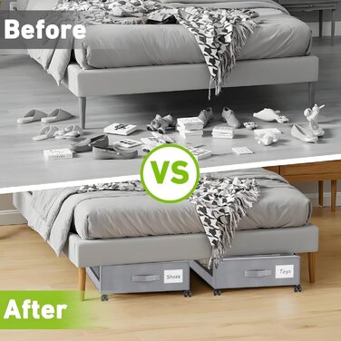 Коробки для зберігання під ліжко 2 шт. 50л з роликами, чорні - органайзер для одягу, взуття, ковдр, постільної білизни