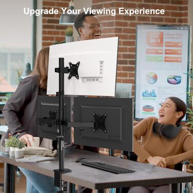 Тримач для монітора PUTORSEN на 3 монітори (13-32 дюйми), регульований, чорний