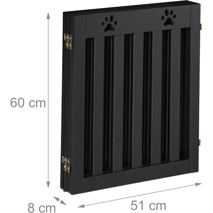 Захисний забірчик для собак Relaxdays, самостійний, 60 x 204 см, чорний, MDF, розкладний