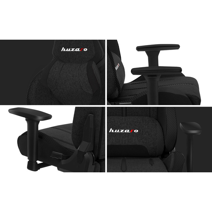 Ігрове крісло Huzaro Force 7.9 Black Mesh, тканина, чорне