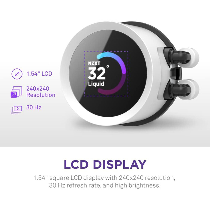 NZXT Kraken: Система водяного охолодження CPU з LCD-дисплеєм – 240 RGB (білий)