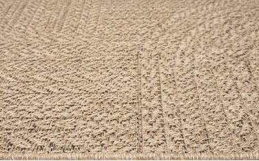 Килим Kansas - стильний килим у стилі джуту, ідеальний для вітальні, їдальні та коридору, легко чиститься, стійкий до погодних умов для використання в приміщенні та на вулиці, розмір приблизно 60 x 180 см, натуральний колір