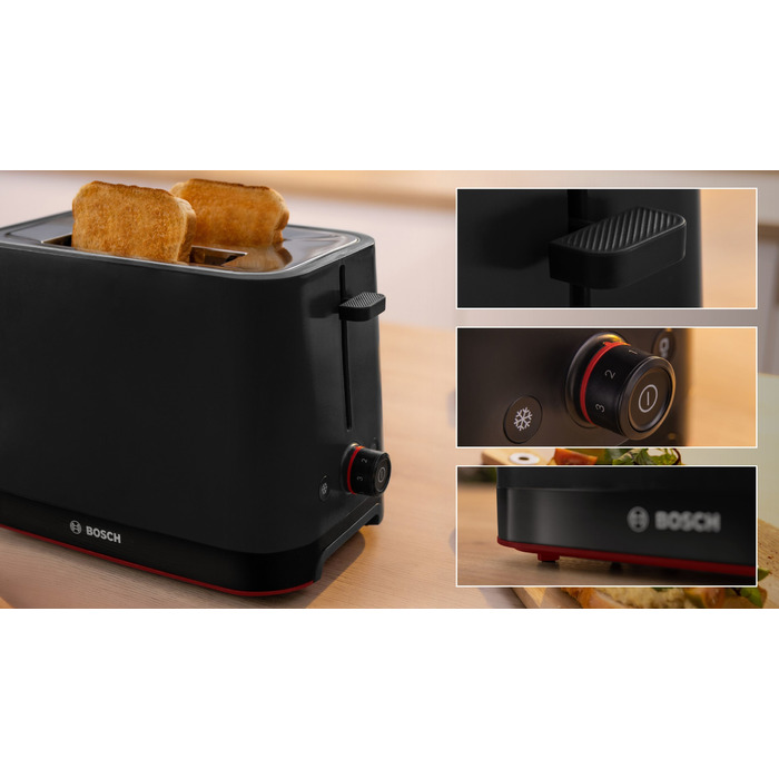Тостер Bosch TAT3M123, чорний, 950 Вт