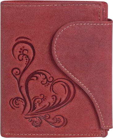 Harrys-Collection Women's Vintage Wallet with Heart Special Edition, Sizes: One Size, Colors: Red, Leather, RFID Protection