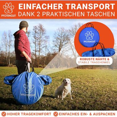 Набір для аджиліті для собак [11-TLG.] - універсальний набір з перешкодами, тунелем, слаломом та іншим для тренування та аджиліті собак - з аксесуарами та сумкою для транспортування, великий розмір