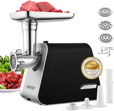 Meykey Electric Meat Grinder - 2000W 3-in-1 Meat & Sausage Maker with Stainless Steel & Reverse Function