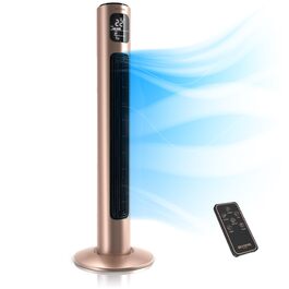 Вентилятор торгової марки Brandson з дистанційним керуванням, преміум-якість (лауреат 2025 року), коливання 60°, підлоговий, мобільний, колонний, 96 см, 3 швидкості, темно-синій (B: Pearl Rouge)