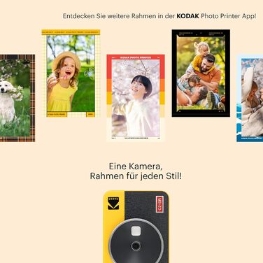 Фотодрук Kodak Mini 2 Retro: компактний мобільний принтер Bluetooth, 5.3x8.6 см, комплект з 38 картками, білий