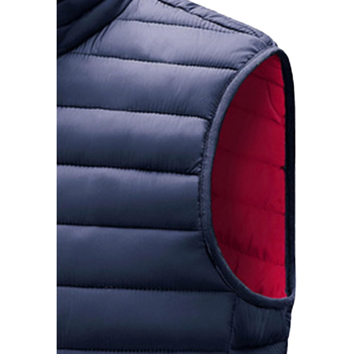 Чоловіча жилетка, утеплена, легка, тепла, для активного відпочинку, без рукавів, зимова, стегана, зі стійким коміром, слім-силует (5XL, Темно-синій)