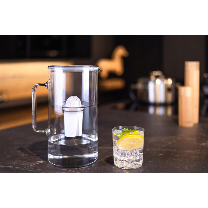 Скляний фільтр-кувшин Wessper D2 BOROSILICATE 3л, сірий + 3 фільтри