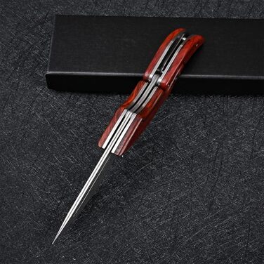 VG10 Damascus Steel Pocket Knife Folding Knife for Men EDC Camping Outdoor (Scandi Grind) (SD604C)