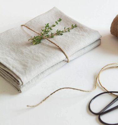 LK PureLife Kitchen Towels, 100% pure linen, 50.8 x 68.9 cm, stone-washed linen, extra soft, quick-drying, for dishcloths, dish towels, hand towels, 2-pack, natural