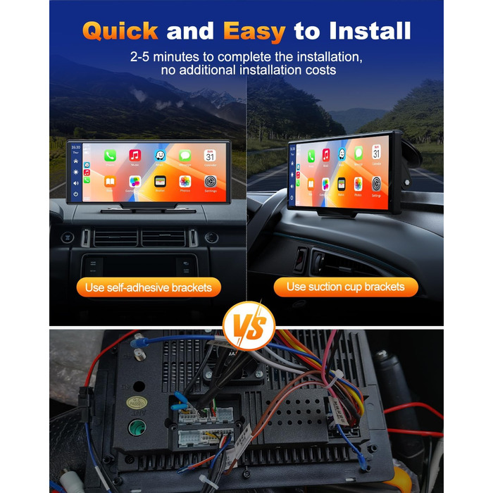 Бездротовий CarPlay/Android Auto дисплей Volam 9,26