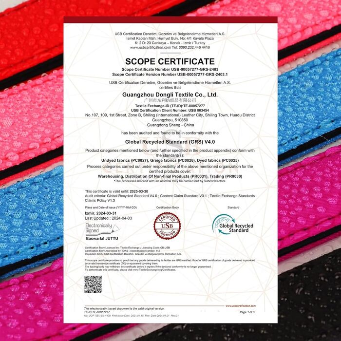 Нашийник для собак Didog з нейлону, м'який, з металевою застібкою, для великих, середніх собак, чорний, L (38-58 см)