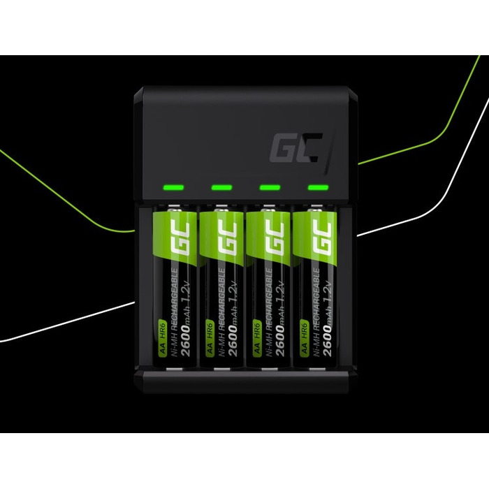 Зарядний пристрій Green Cell VitalCharger для 4 акумуляторів AA/AAA Ni-MH