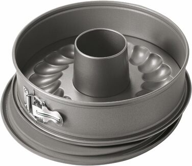 Kaiser La Forme Springform with flat and tube bottom 26 cm, 2 tiers, round baking pan, leak-proof, non-stick coated, grey