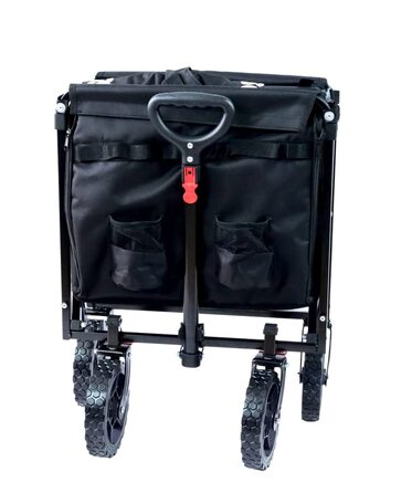 Фросал Візок для собак Бруно, чорний, складний | Транспортний візок для собак з легким доступом