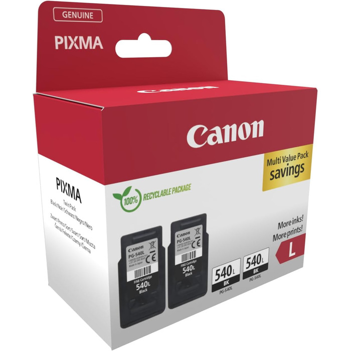 Оригінальний чорний картридж Canon PG-540XL FINE (XL), збільшений об'єм